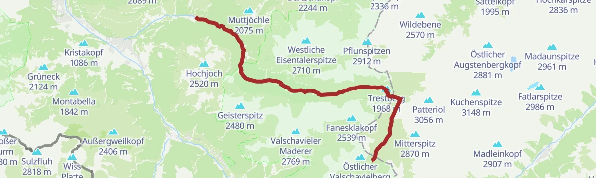 Route map: Montafoner Verwallrunde